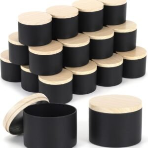Tarro Aluminio Negro tapa Madera 4 onzas