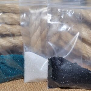 3 Glitter Blanco-Turquesa y Blanco